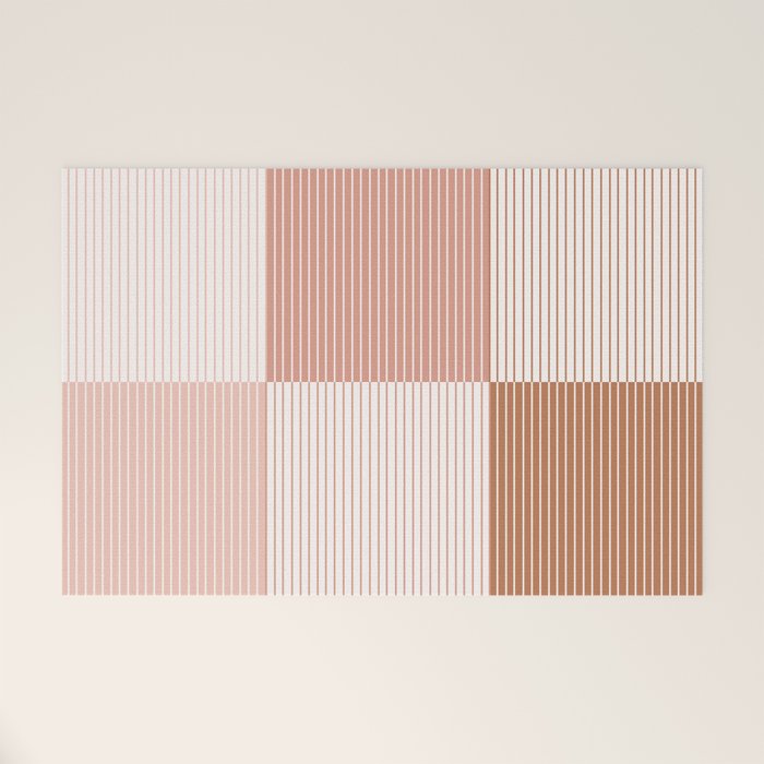 Color Block Line Pattern V Welcome Mat Gallery Image 1
