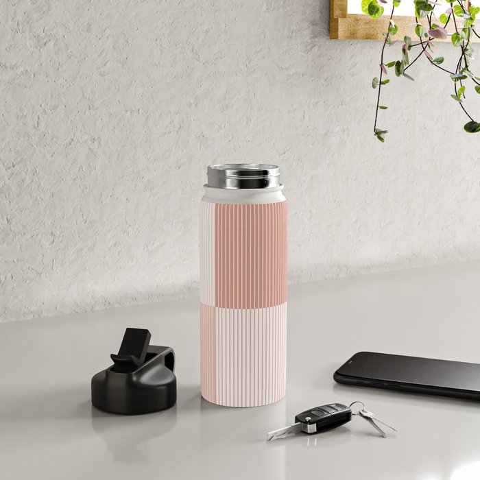 Color Block Line Pattern V Water Bottle Gallery Image 4