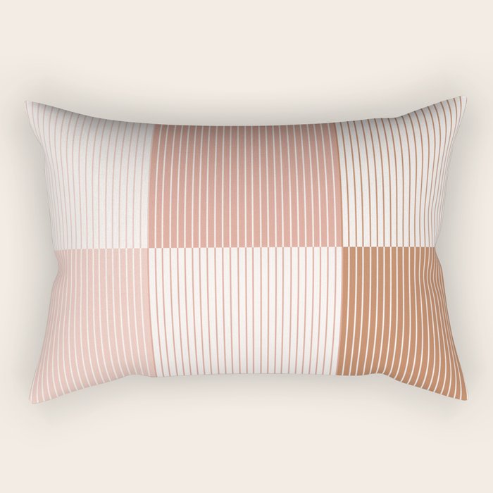 Color Block Line Pattern V Rectangular Pillow Gallery Image 2