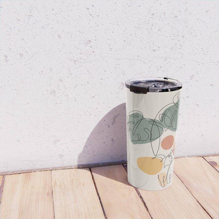 Cat and Plant 36 Travel Mug Gallery Image 4