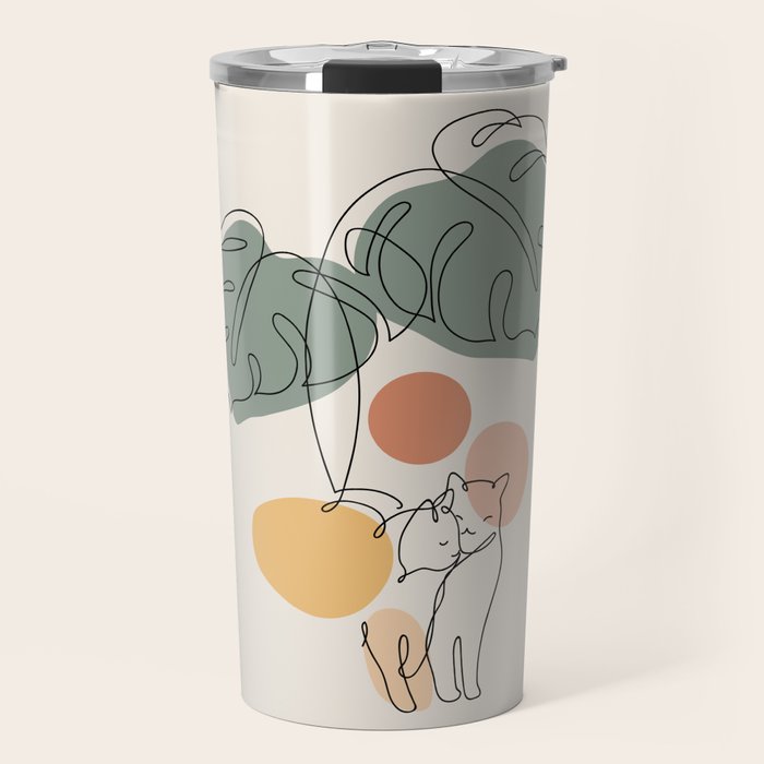 Cat and Plant 36 Travel Mug Gallery Image 1