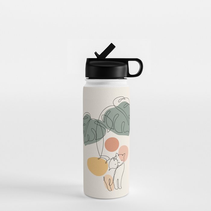 Cat and Plant 36 Water Bottle Gallery Image 1