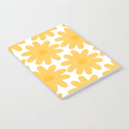 Crayon Flowers Cheerful Floral Pattern in Mustard Yellow and White Notebook Gallery Image 2