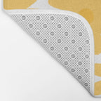 Crayon Flowers Cheerful Floral Pattern in Mustard Yellow and White Bath Mat Gallery Image 2