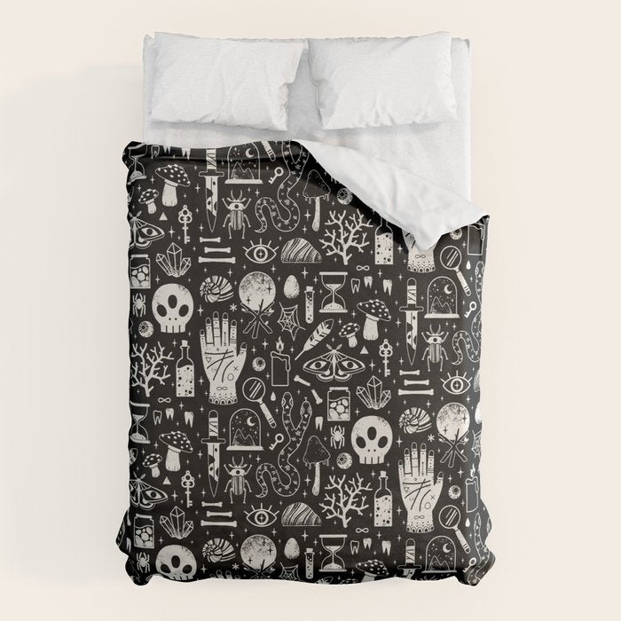 Curiosities: Bone Black Duvet Cover Gallery Image 6