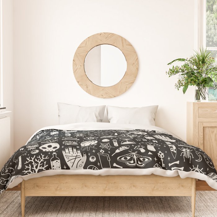 Curiosities: Bone Black Duvet Cover Gallery Image 3