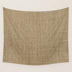 Natural Woven Beige Burlap Sack Cloth Wall Tapestry Gallery Image 4