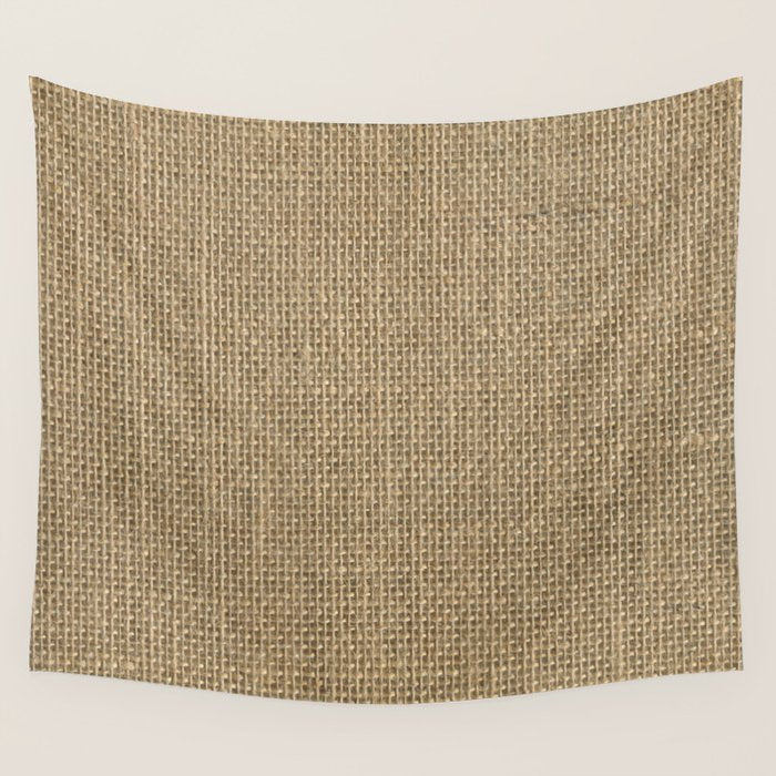Natural Woven Beige Burlap Sack Cloth Wall Tapestry Gallery Image 4