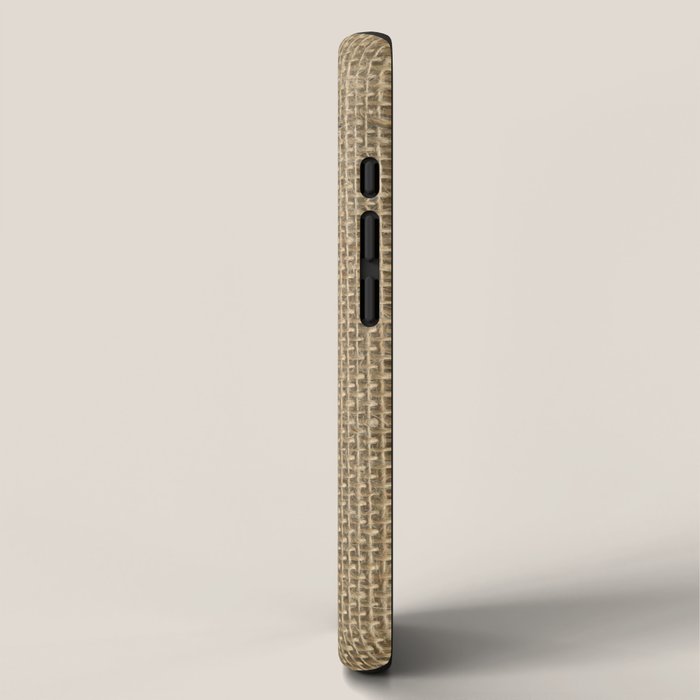 Natural Woven Beige Burlap Sack Cloth iPhone Case Gallery Image 2
