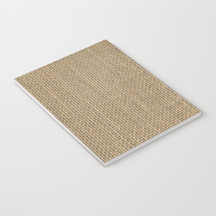 Natural Woven Beige Burlap Sack Cloth Notebook Gallery Image 3