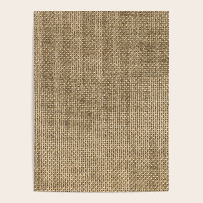 Natural Woven Beige Burlap Sack Cloth Poster Gallery Image 4