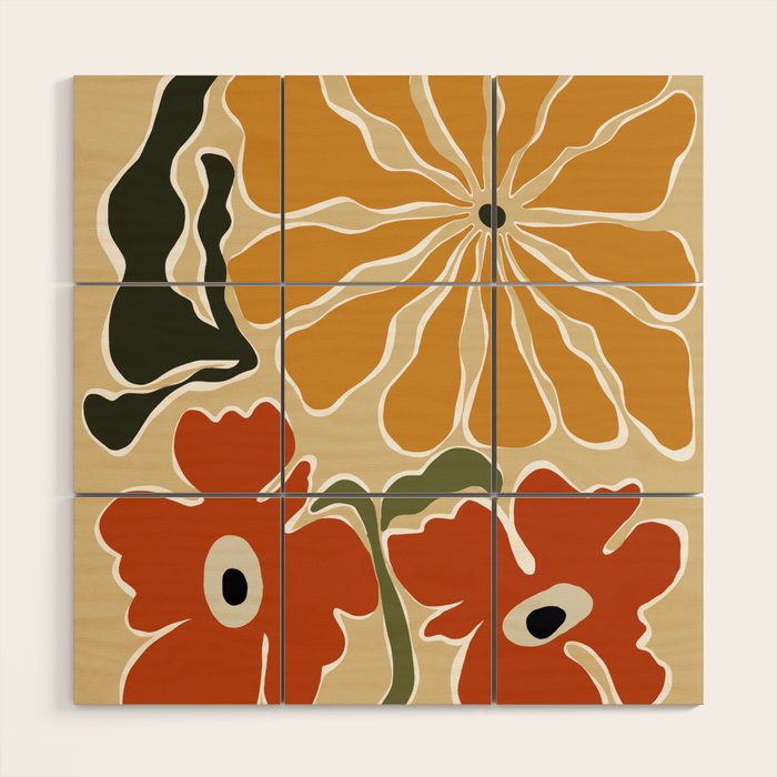 Bold Garden from 70s Wood Wall Art Gallery Image 1