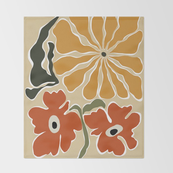 Bold Garden from 70s Throw Blanket Gallery Image 2