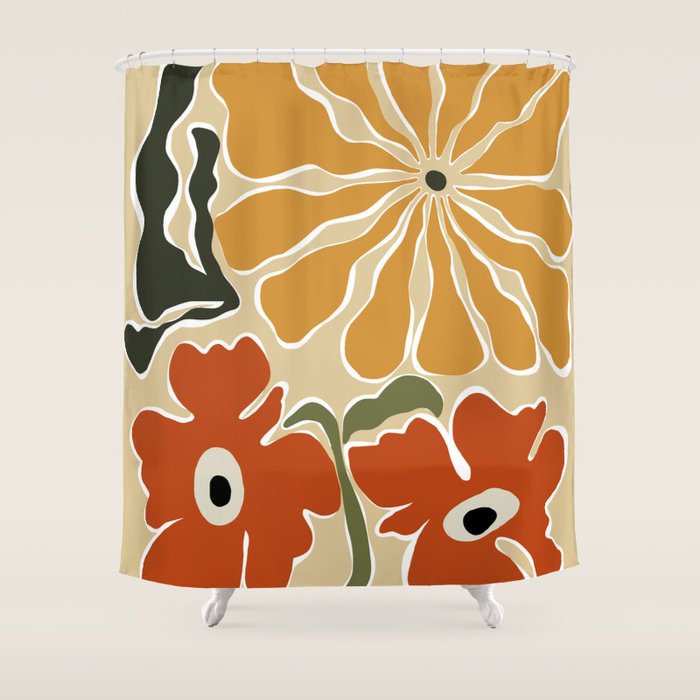 Bold Garden from 70s Shower Curtain Gallery Image 1