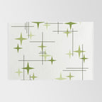 Mid Century Modern Stars Chartreuse Green Rug Gallery Image 2