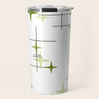 Mid Century Modern Stars Chartreuse Green Travel Mug Gallery Image 1
