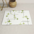 Mid Century Modern Stars Chartreuse Green Rug Gallery Image 1