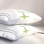 Mid Century Modern Stars Chartreuse Green Pillow Sham Gallery Image 3
