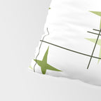 Mid Century Modern Stars Chartreuse Green Pillow Sham Gallery Image 4