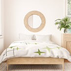 Mid Century Modern Stars Chartreuse Green Duvet Cover Gallery Image 3