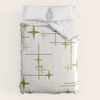 Mid Century Modern Stars Chartreuse Green Comforter Gallery Image 6