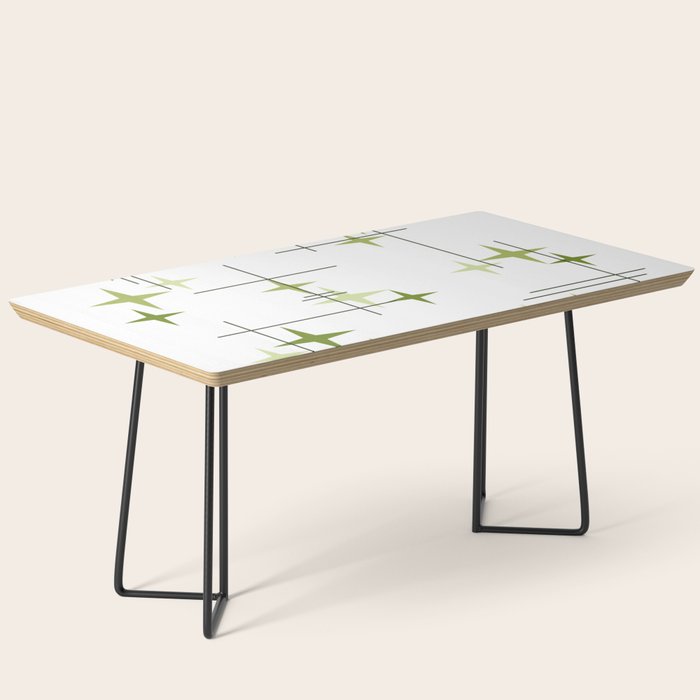 Mid Century Modern Stars Chartreuse Green Coffee Table Gallery Image 1