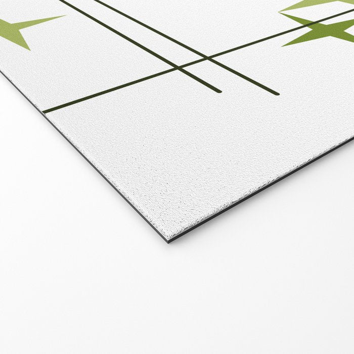 Mid Century Modern Stars Chartreuse Green Welcome Mat Gallery Image 2