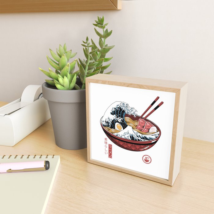 Great Ramen Wave White Mini Art Print Gallery Image 2