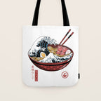 Great Ramen Wave White Tote Bag Gallery Image 1