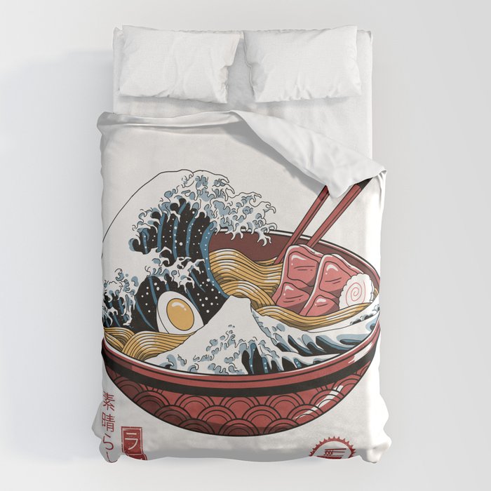 Great Ramen Wave White Duvet Cover Gallery Image 6