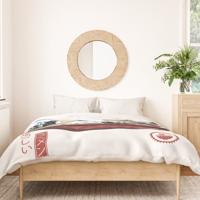 Great Ramen Wave White Duvet Cover Gallery Image 3
