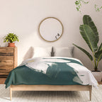 White Flowers On Green Comforter Gallery Image 3