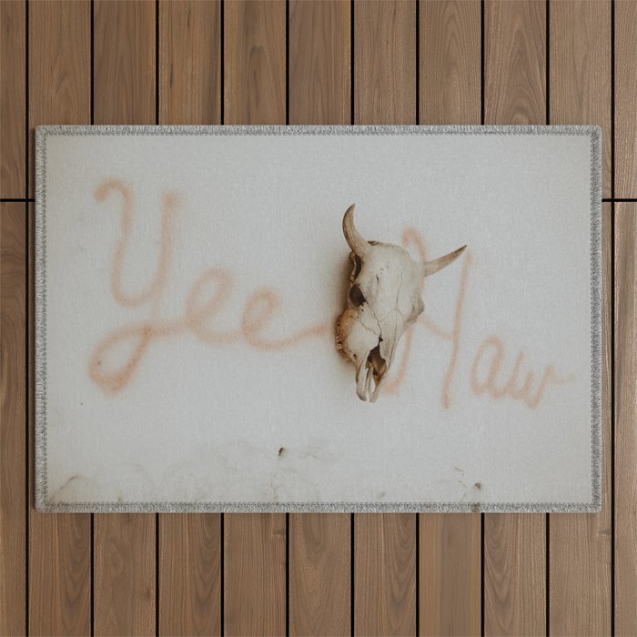 Yee Haw Cow Skull Outdoor Rug Gallery Image 1