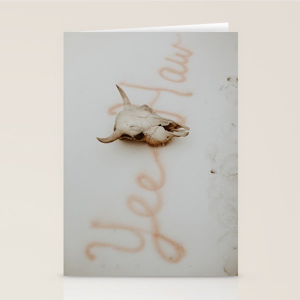 Yee Haw Cow Skull Stationery Card Gallery Image 1