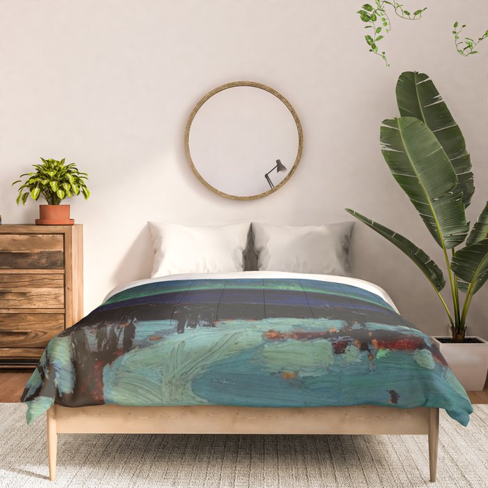 Tom Thomson Northern Lights Canadian Landscape Artist Comforter Gallery Image 3