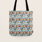 Vintage Y2K cartoon sticker pattern Tote Bag Gallery Image 1