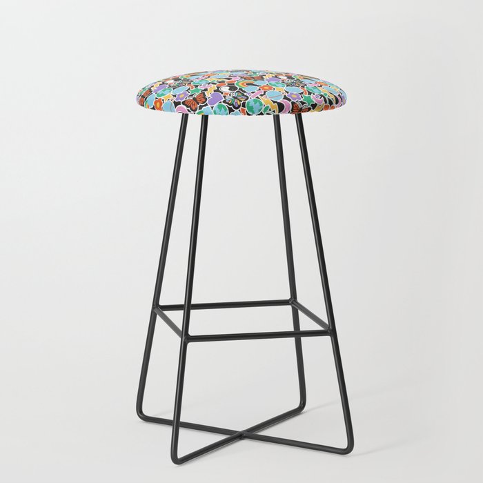 Vintage Y2K cartoon sticker pattern Stool Gallery Image 1
