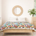 Vintage Y2K cartoon sticker pattern Duvet Cover Gallery Image 3