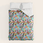Vintage Y2K cartoon sticker pattern Comforter Gallery Image 6