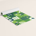 Green eco friendly nature geometric mosaic pattern Yoga Mat Gallery Image 2