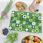 Green eco friendly nature geometric mosaic pattern Cutting Board Gallery Image 2