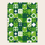 Green eco friendly nature geometric mosaic pattern Poster Gallery Image 4