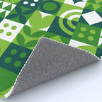 Green eco friendly nature geometric mosaic pattern Rug Gallery Image 4
