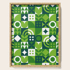 Green eco friendly nature geometric mosaic pattern Serving Tray Gallery Image 1
