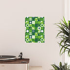 Green eco friendly nature geometric mosaic pattern Poster Gallery Image 2