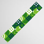 Green eco friendly nature geometric mosaic pattern Table Runner Gallery Image 3