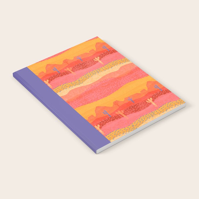 Vintage Western Desert Landscape in Warm Sunrise Notebook Gallery Image 2