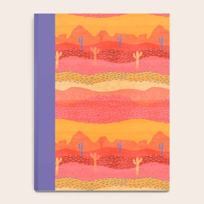 Vintage Western Desert Landscape in Warm Sunrise Notebook Gallery Image 4