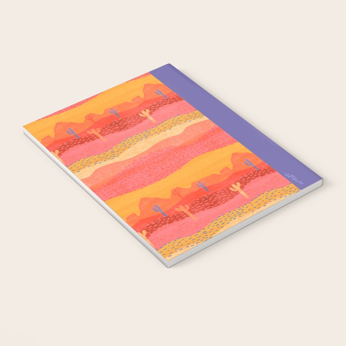 Vintage Western Desert Landscape in Warm Sunrise Notebook Gallery Image 3