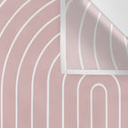 Minimal Line Curvature LXX Blush Pink Mid Century Modern Arch Abstract Wall Tapestry Gallery Image 3
